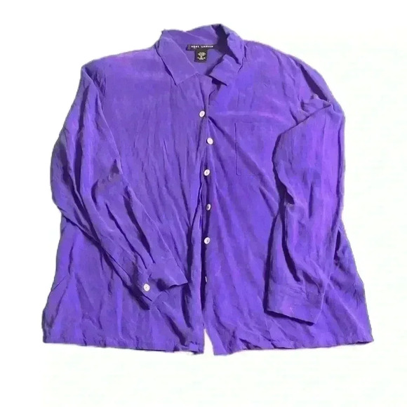 Anne Carson Tops - 100% Silk Purple shirt